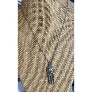 Vintage 18KTGP Twist Chain Necklace Dreamcatcher Pearl Cage Feathers 16"